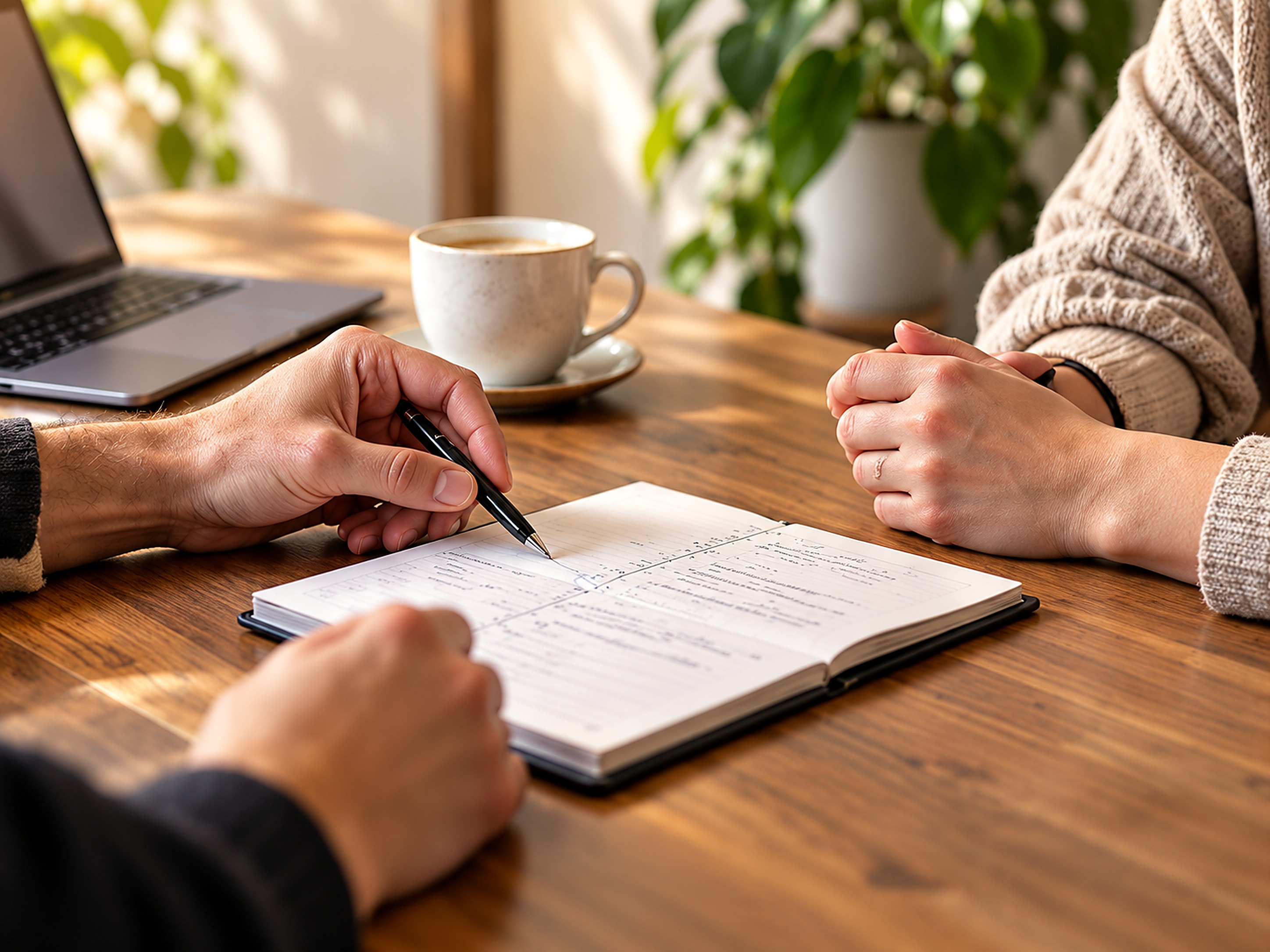 Persoonlijk financieel gesprek aan tafel